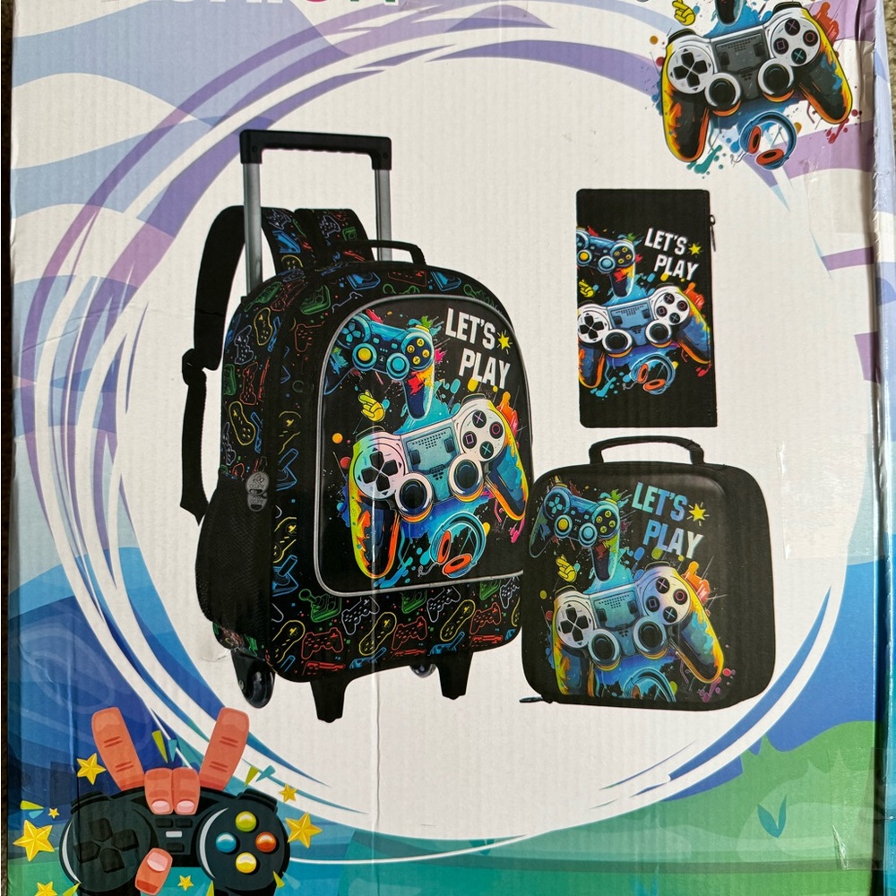 Kids Gaming Backpack Set with Controller Design